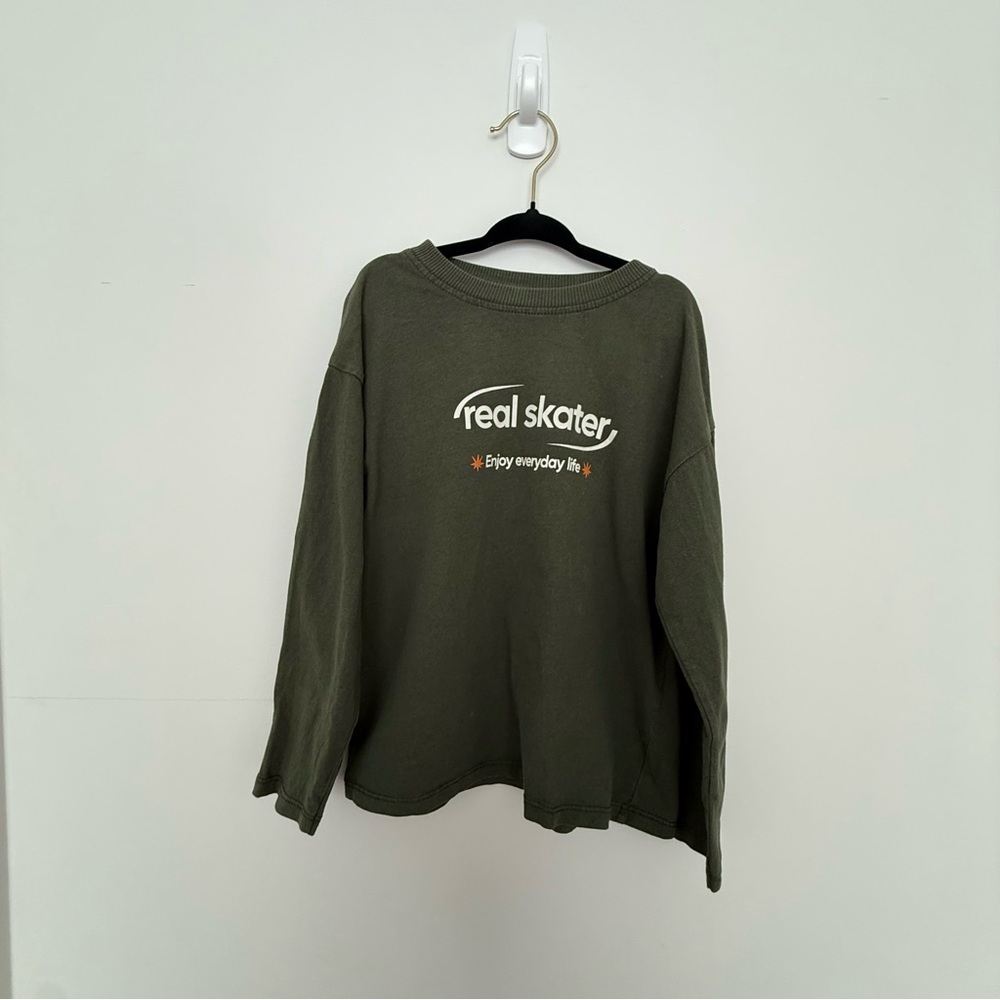 Zara Kids Real Skater Olive Green top size 4-5